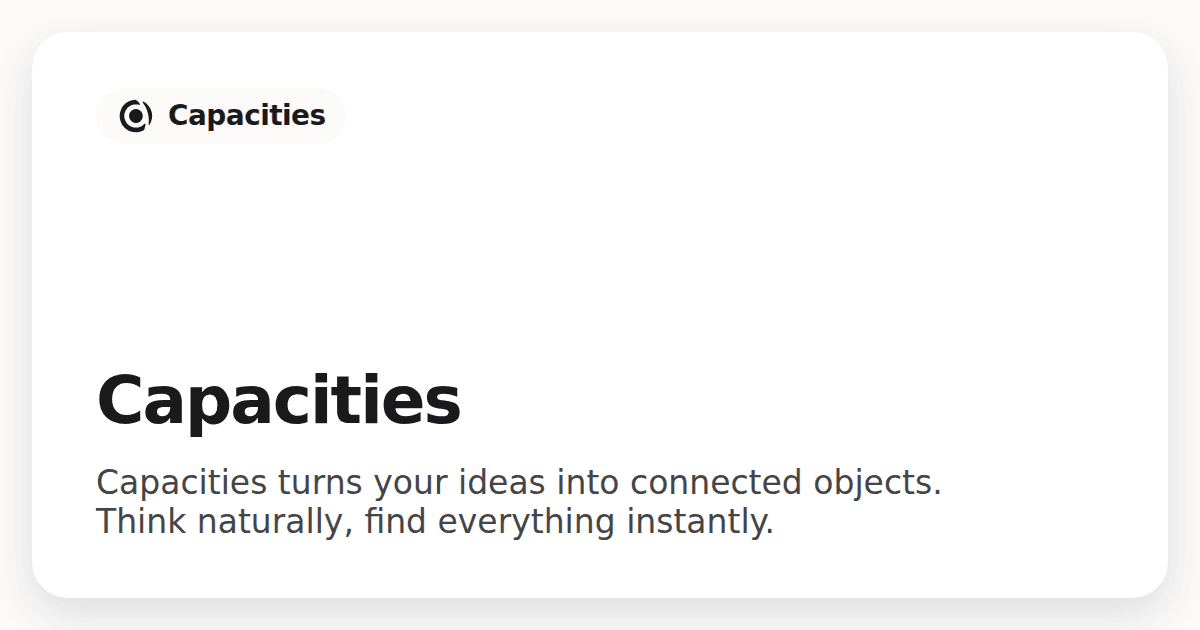Capacities cover