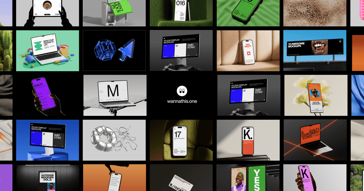 High Quality Mockups and 3D Illustrations
