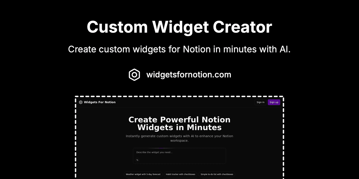 Widgets For Notion